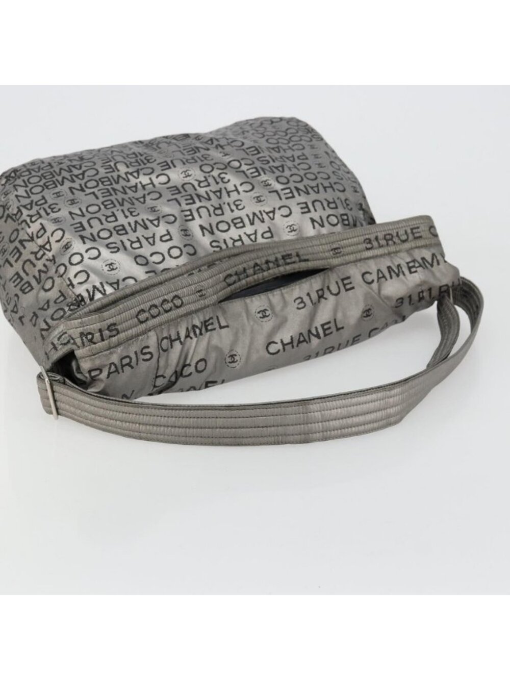 Authentic CHANEL Unlimited Shoulder Bag Coated Canvas 2way Silver CC - Picture 14 of 16
